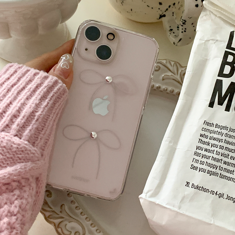[handmade] silver ribbon jelly hard case