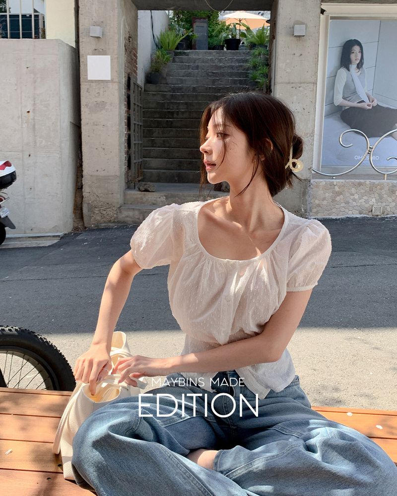 MAYBINS（メイビンス）の「[MADE] Mico puff short‑sleeve blouse（Tops）」