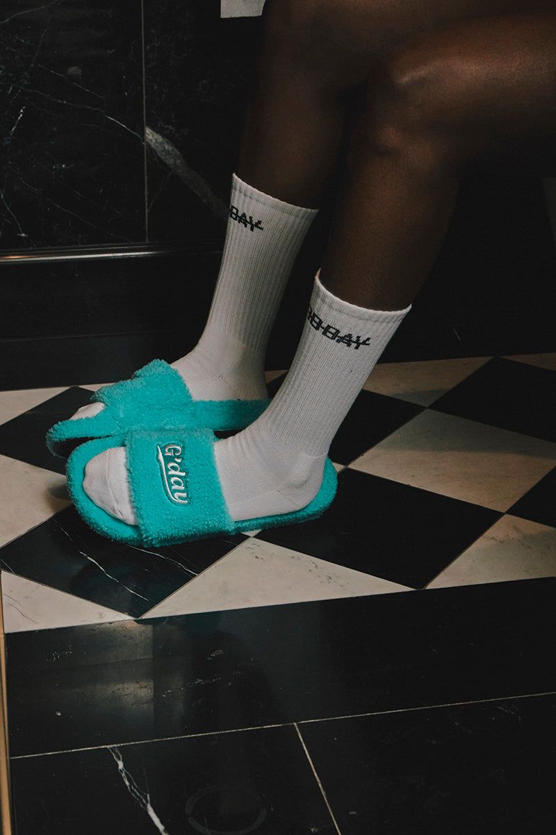G'day furry sandals (mint)
