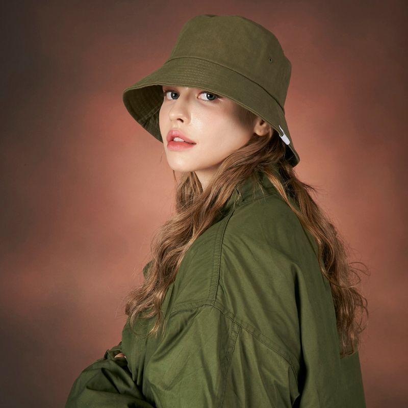 Herringbone label bucket hat KHAKI