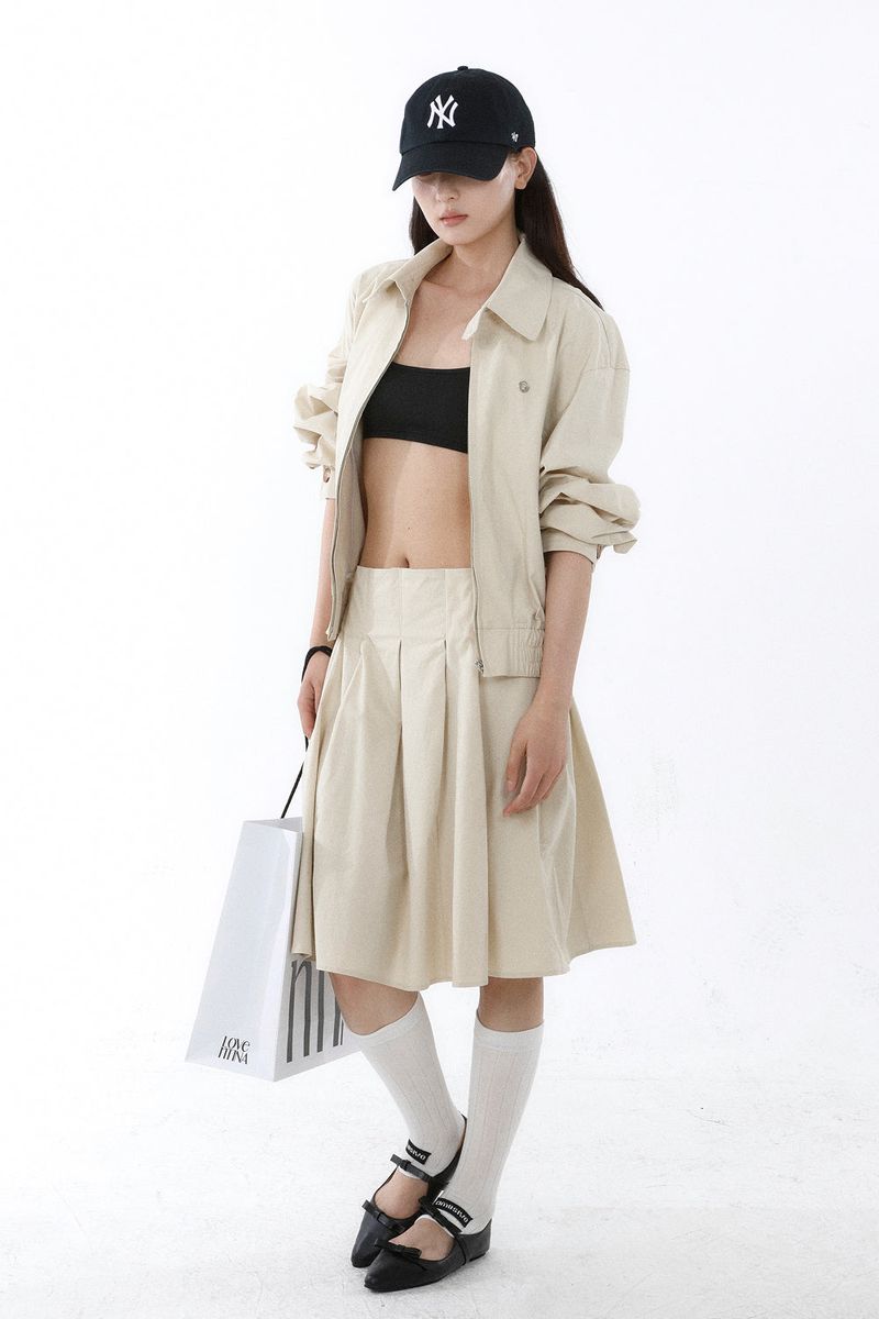 SMOKE MIDI SKIRT_BEIGE