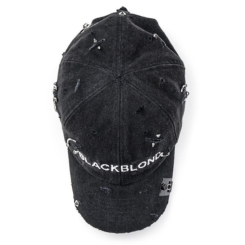 BBD Ripped Piercing Custom Denim Cap (Black)