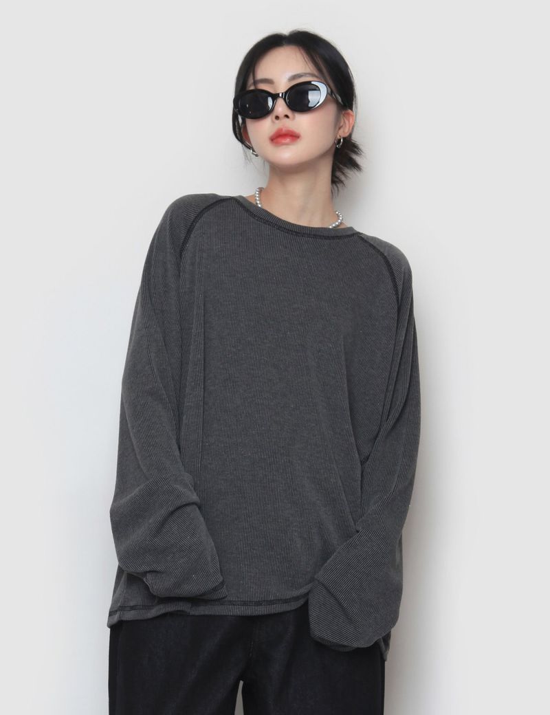 nutellike(ヌテールライク)の「Ribbed Line Long Sleeve T(Tops)」