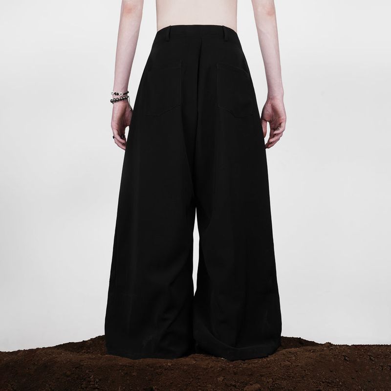 HIERARCHY STUDIOS ENE - Black Stud Baggy Trousers Pants