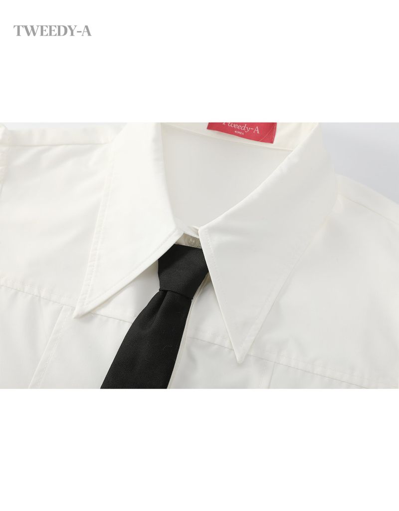 Basic Oxford Tie Shirt WHITE
