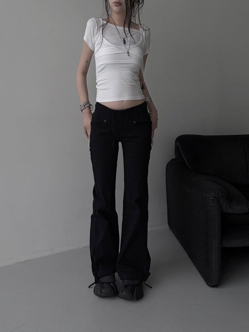 waist banding string pants