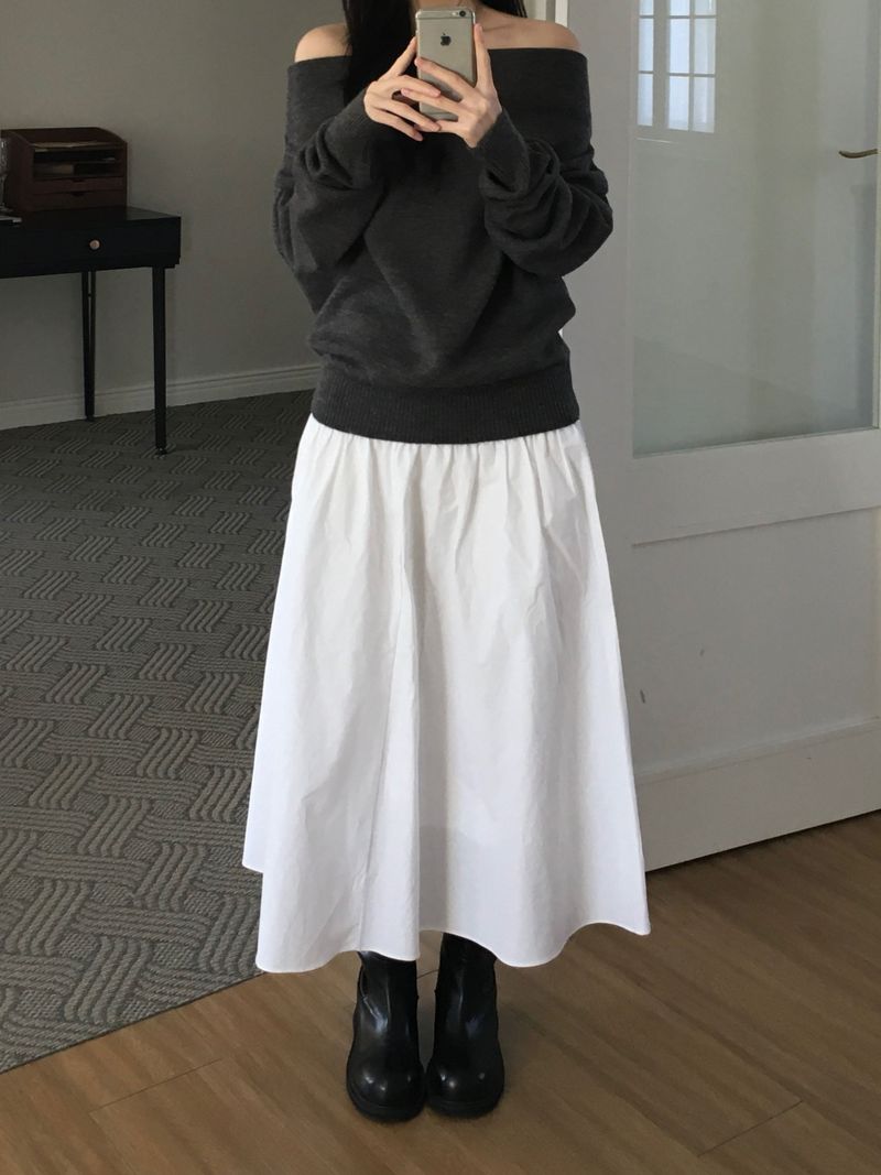Rian Shirring Long Skirt (2 colors)