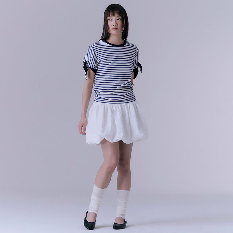 Flower-filled balloon skirt (WHITE)