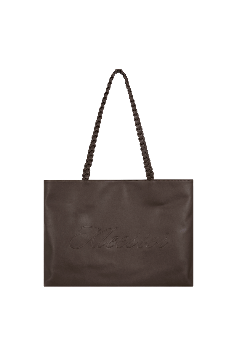 09 Numbering Leather Bag, Dark Brown