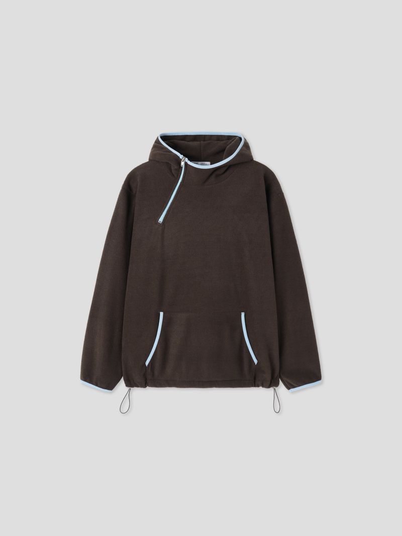 Foil fleece diagonal half-zip 4C
