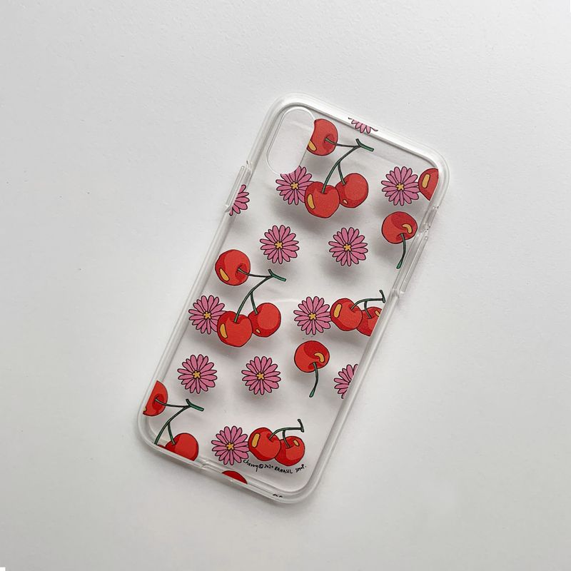Cherry & Pink Daisy (Galaxy) Jelly Case