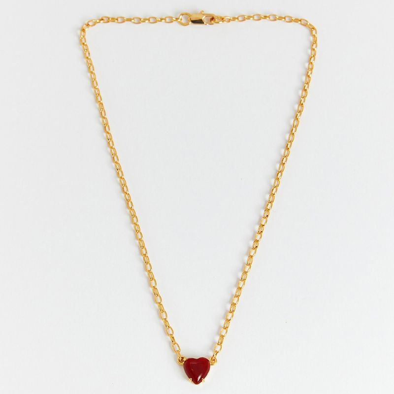 Petite Heart Necklace_Red