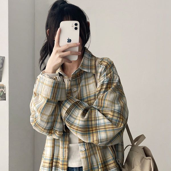 Lue Loose Fit Checkered Shirt