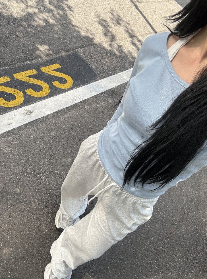 Bootcut wide banding pants