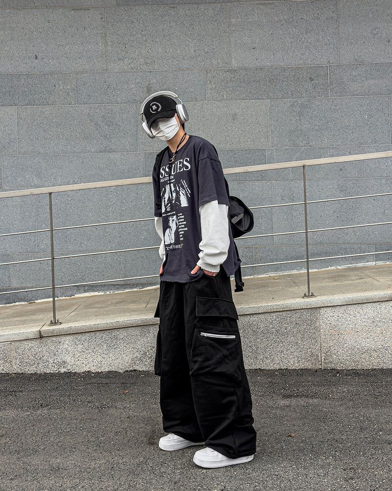 Issue Layered Color-Blocked Oversized Long Sleeve