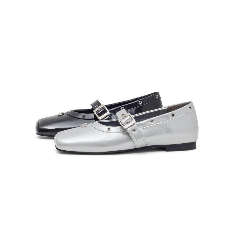 Eyelet Mary Jane Flat(Black)