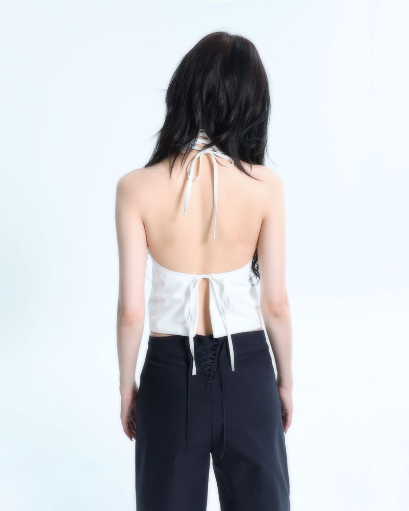 Buckle Halterneck - White