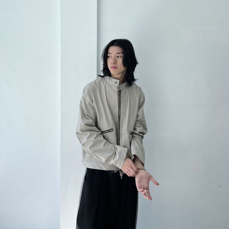 Waffle Knit Double-Zip Button Detail Hooded Jacket