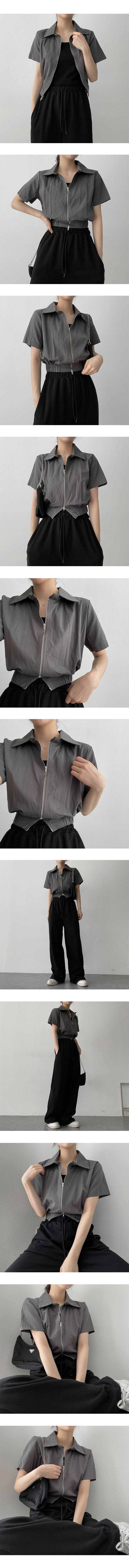 Bath Two-Way Collar Short-Sleeved Jacket