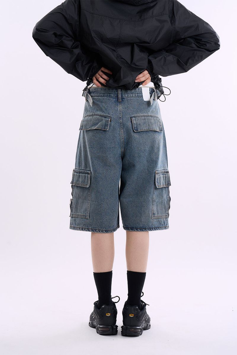 Code cargo bermuda denim pants