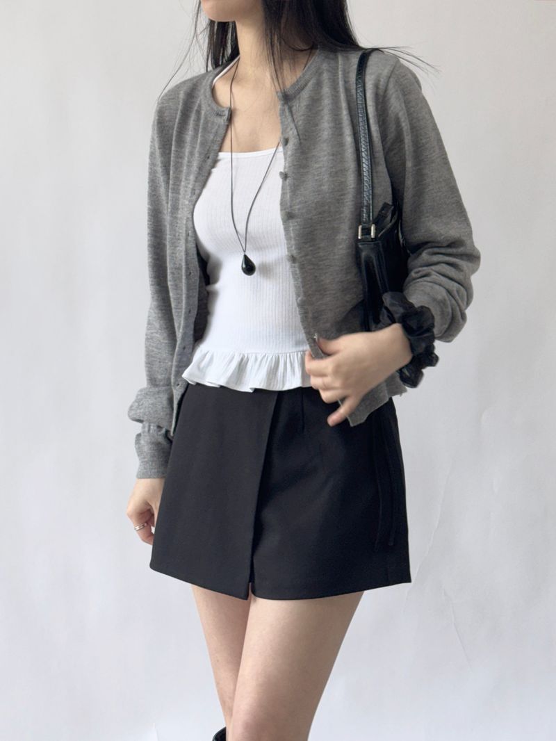 Vigent Wrap Elastic Waist Mini Skirt Pants