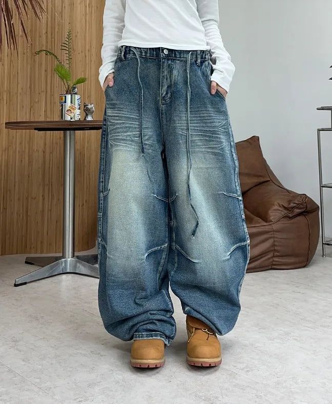 SATIIIZ（サティーズ）の「Bedden washed dart denim pants（Pants）」