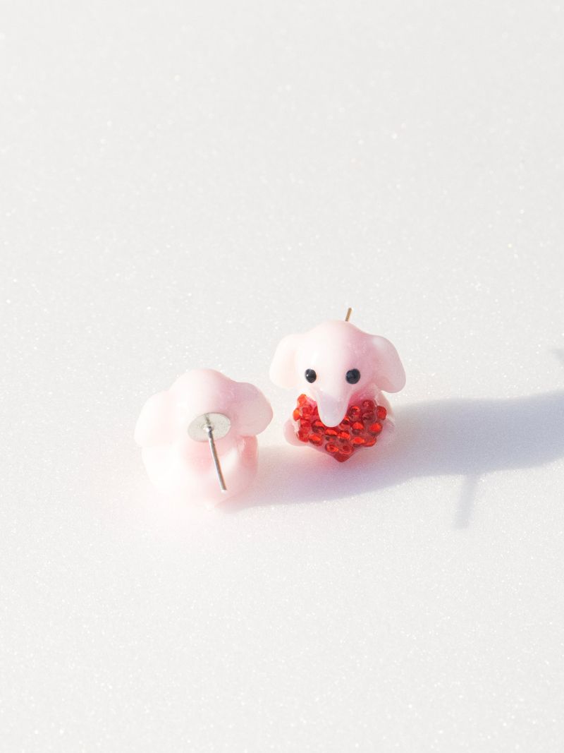 ハートピンクエレファントピアス