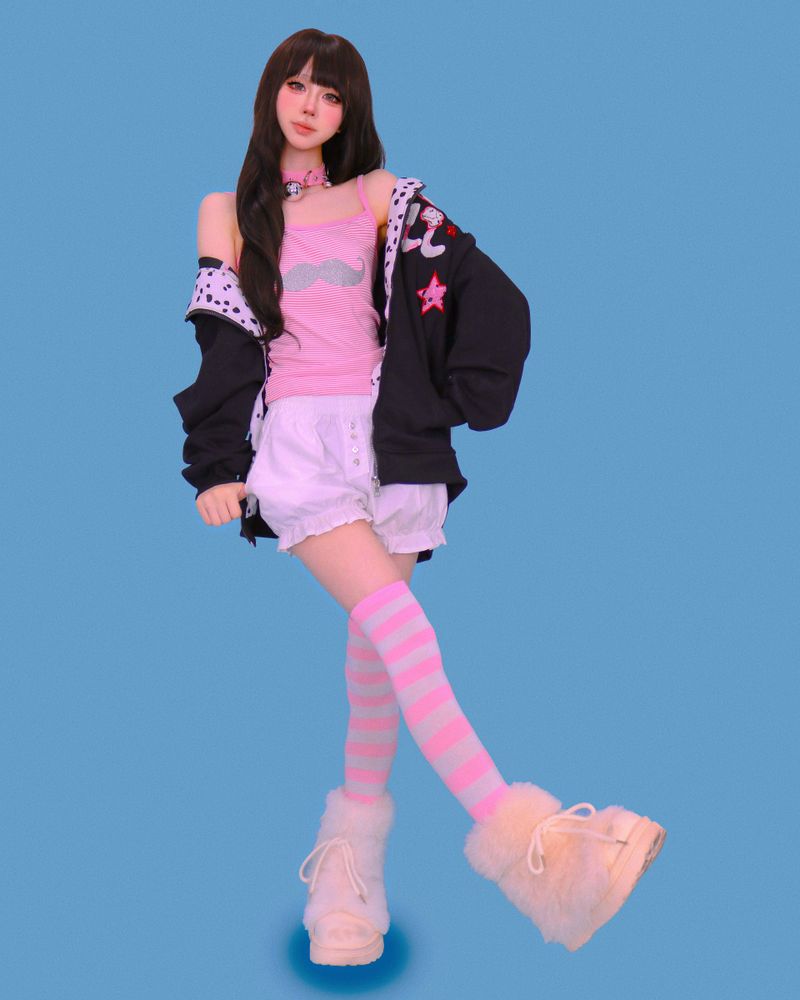 dalmatian hood zip-up