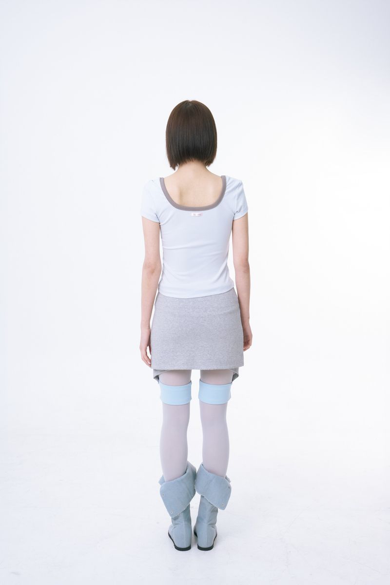 Deep Square-Neck Soft Top (POWDER BLUE)