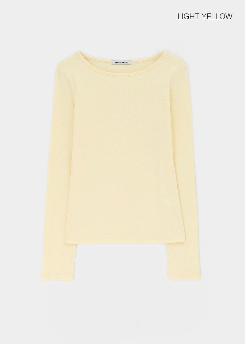 [B-BASIC] Ribbed Round Neck Long Sleeve Tee (2 SIZE)