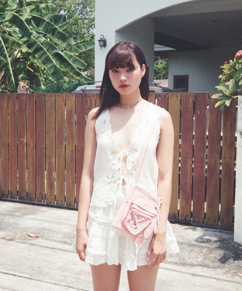 Rose Stripe Bag - Red