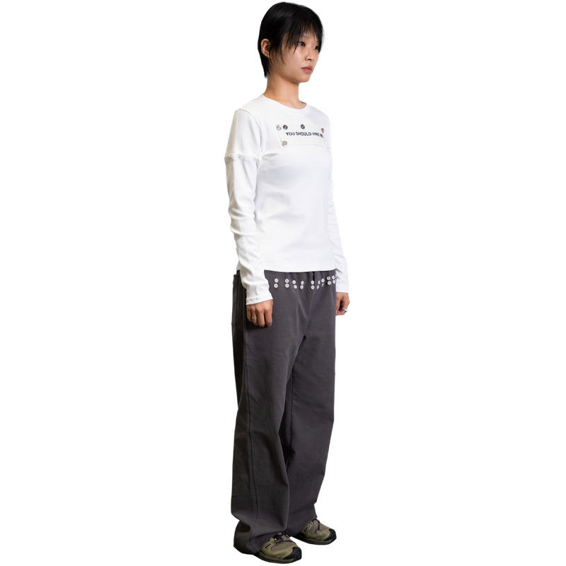 CRAPPYROOM（クラッピールーム）の「ドントプッシュマイボタントラウザー(CHARCOAL)（パンツ）」