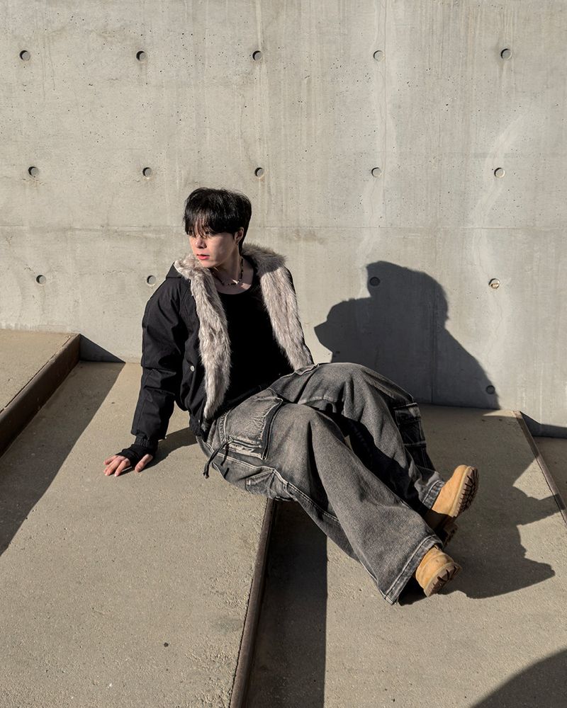 Morik Utility Pocket Wide Denim Pants