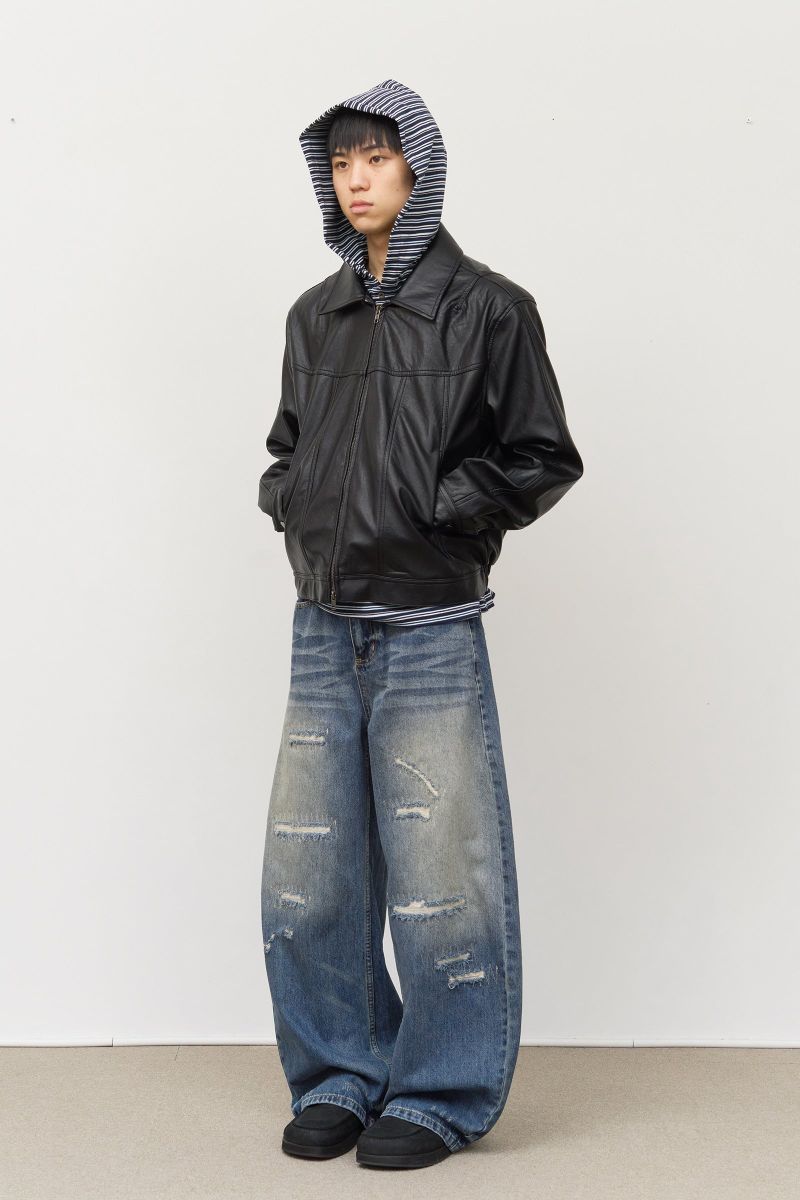 Fear Curved Leather Jacket