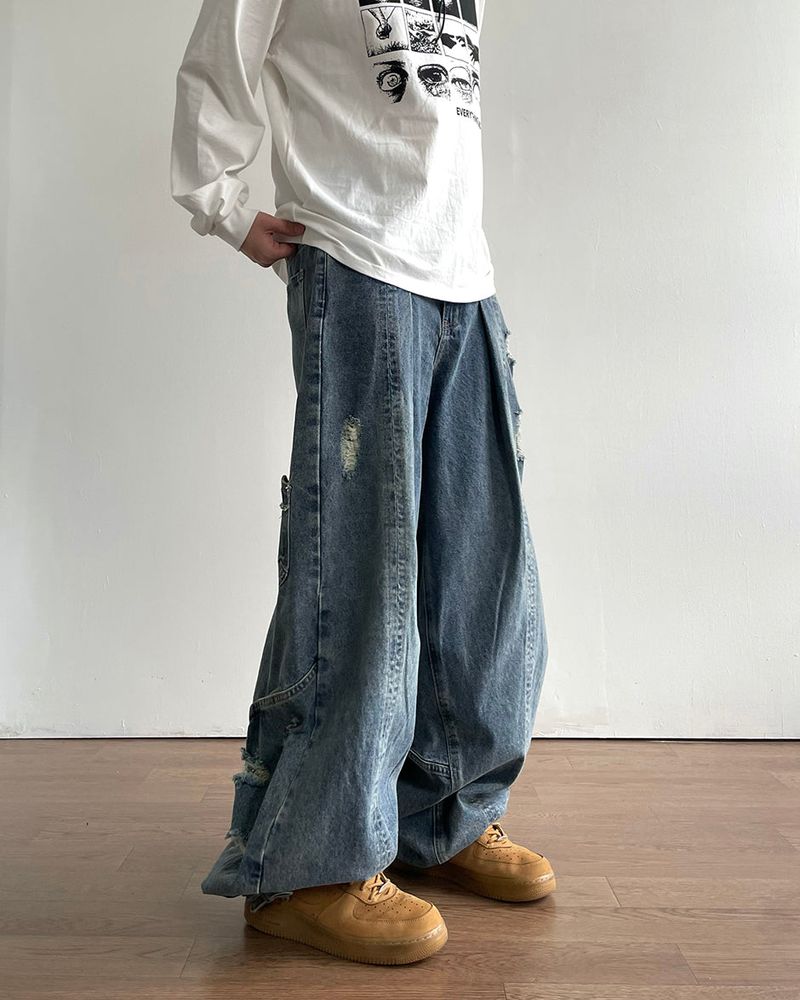 Frey Fold Denim Pants