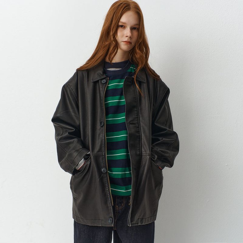 RAVEROUS（レイバロス）の「Oversized Fake Leather Jacket（Jackets/Outerwear）」
