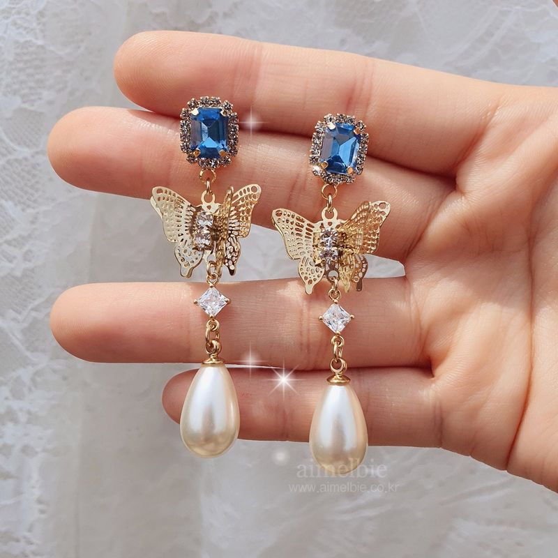 Blue Butterfly Queen Earring
