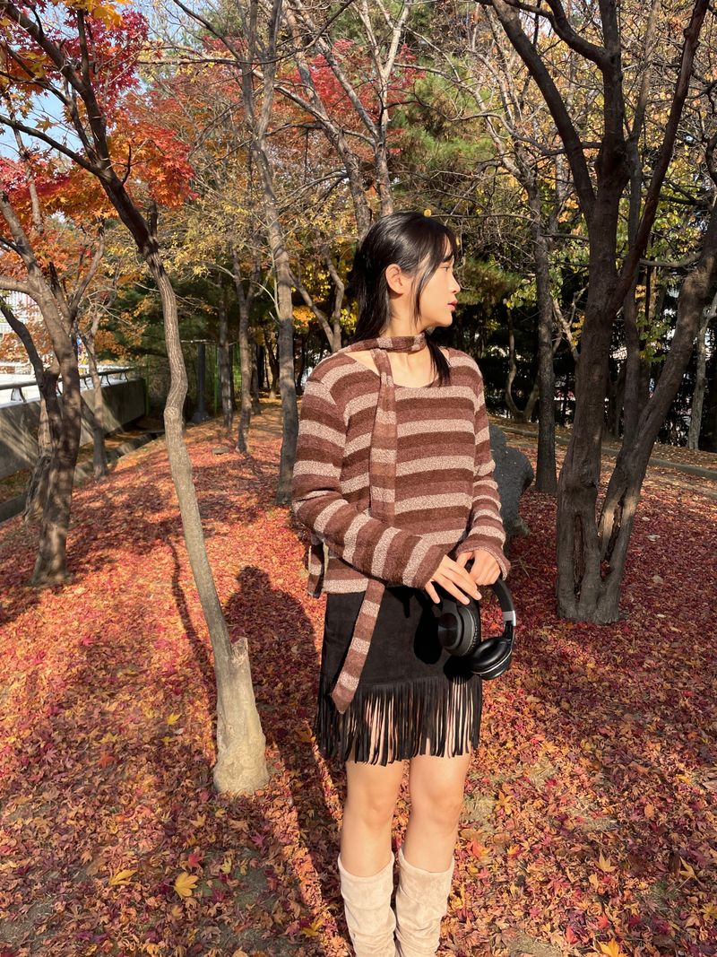Western hippie suede skirt
