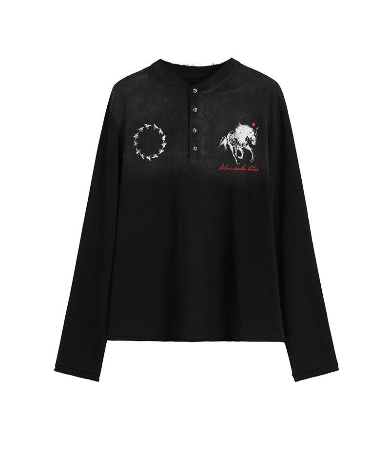 Cozy&Kitsch（コージーアンドキッチ）の「Selene Horse Henley Tee（Tops）」