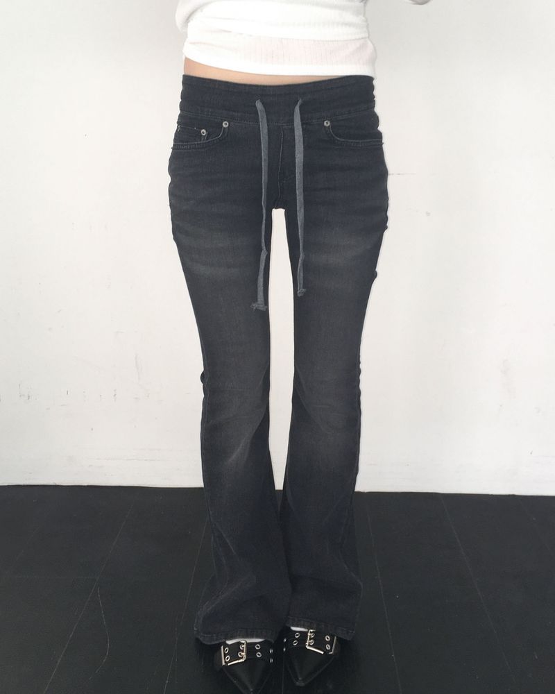 Banding low denim boots cut pants