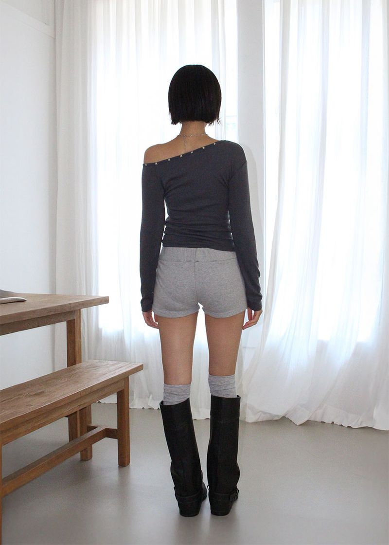 SQUARE STUD MINI SHORTS