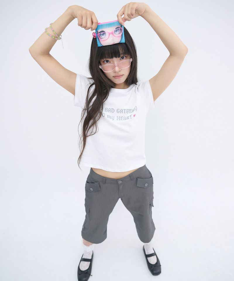 502 GLITTER LETTERING T SHIRT - WHITE