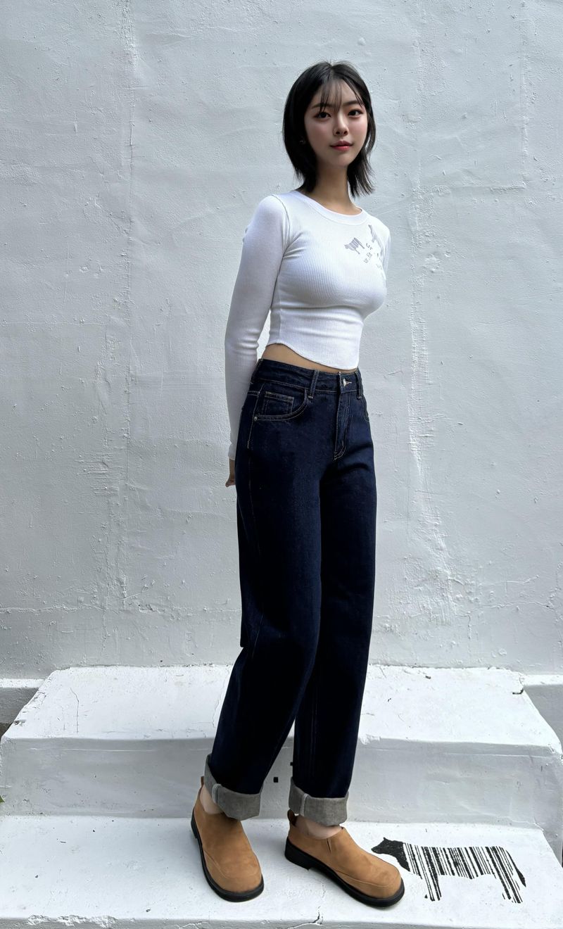 DARK BLUE STANDARD FIT DENIM PANTS code 23003