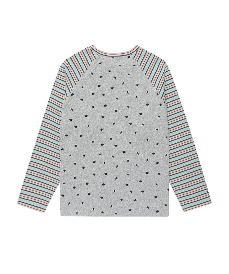 STRIPED STAR RAGLAN LS TEE GREY(CV2GSFT550A)