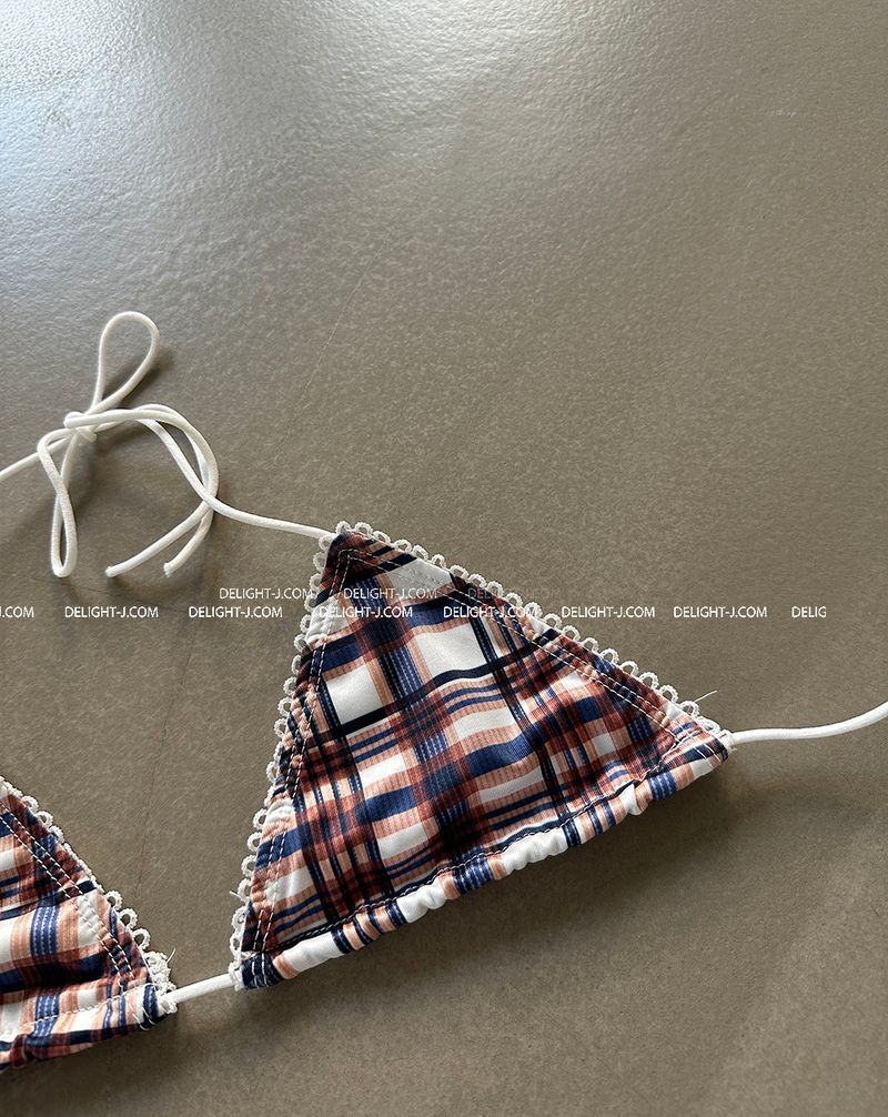 checkered corset bikini