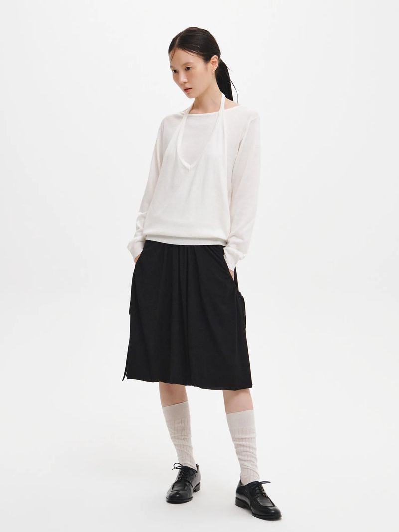 RELAXED HALTER LAYERED PULLOVER