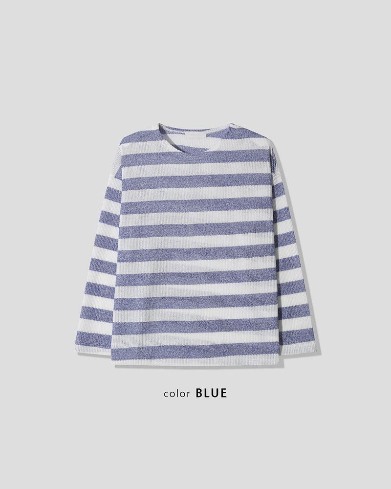 Lure shoulder snap stripe knit