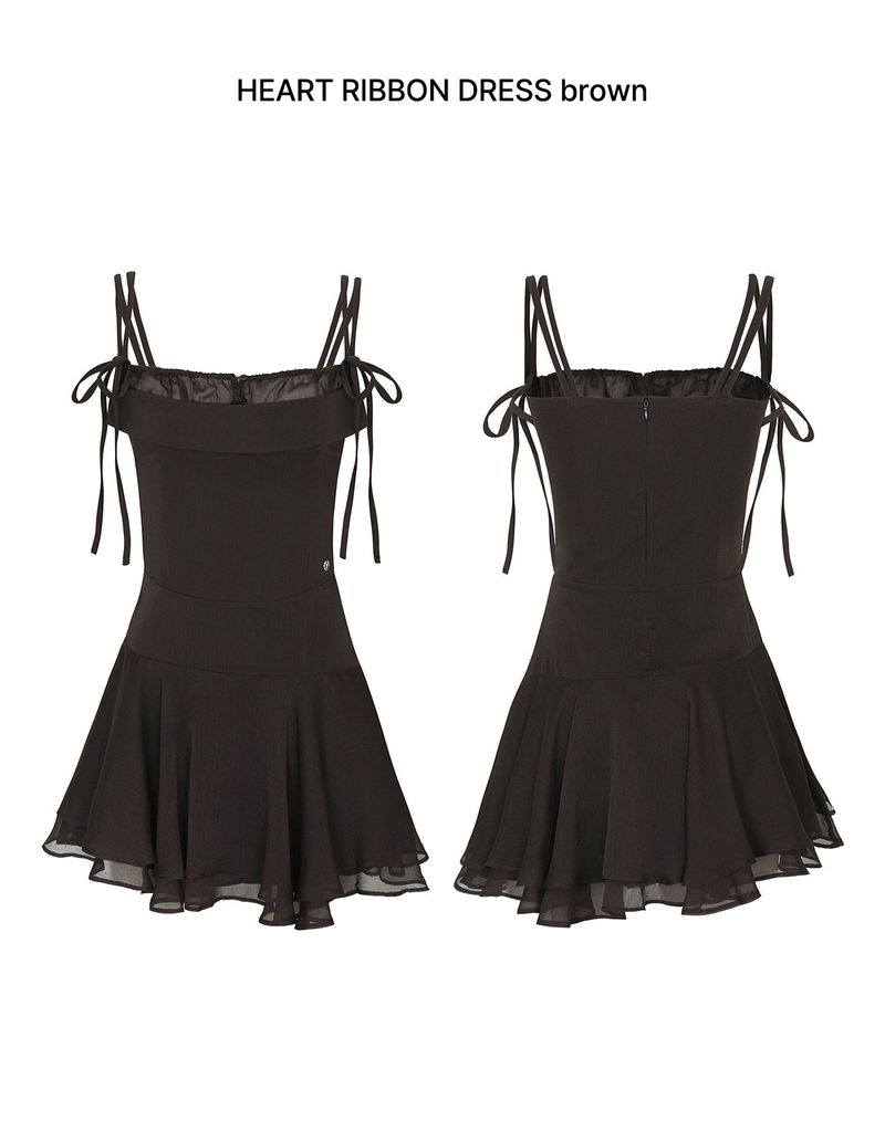 HEART RIBBON DRESS brown