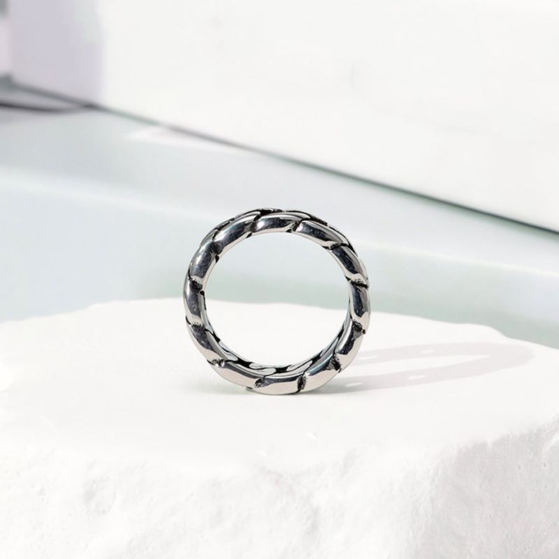 Simple Oil Painting Chain Ring