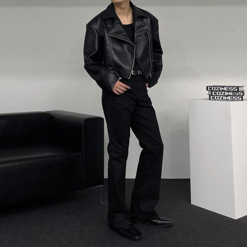 90's Youth Crop Leather Rider Jacket